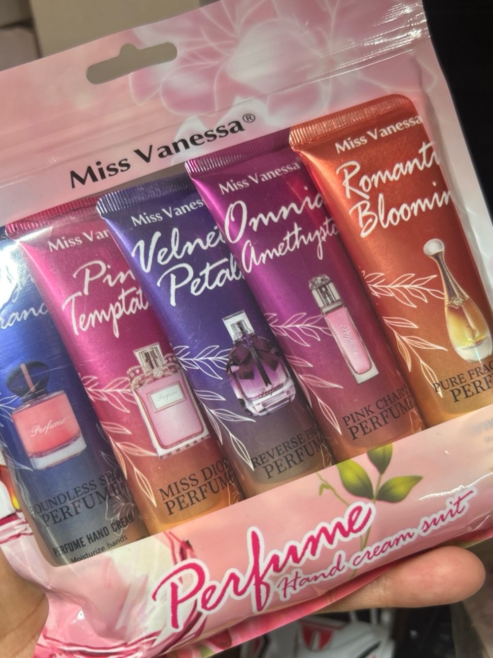 Perfume Hand Cream Set - Pink & Purple